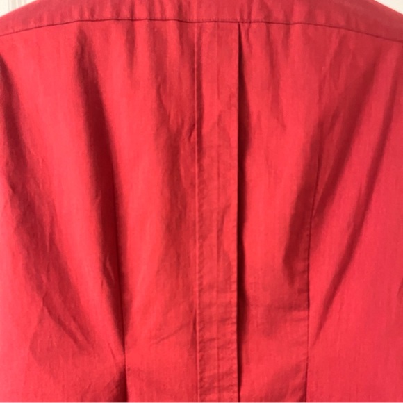 Crimson Red NY & Co Button Down Tailored French Cuff Blouse Small - Picture 4 of 7